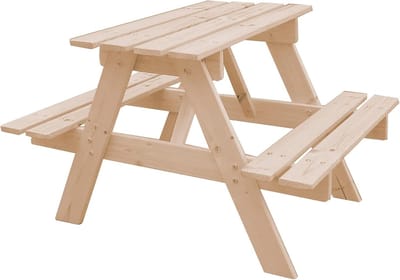 Houten Kinderpicknicktafel met Zitbank – Kindertafel en Stoelen 81x60x50 cm – Voor Binnen & Buiten – Duurzaam en Veilig Speelmeubel