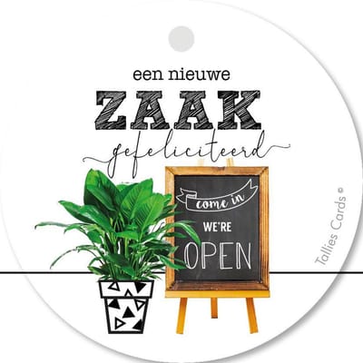 Tallies Cards - kadokaartjes  - bloemenkaartjes - Zaak - Plant - set van 5 kaarten - felicitatie - nieuwe baan - nieuwe zaak - promotie - 100% Duurzaam