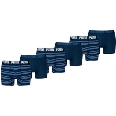 Puma Boxershorts Everyday Heritage Stripe - 6 pack - Donkerblauw - Heren Ondergoed - Maat M