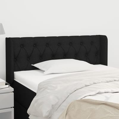 vidaXL - Hoofdbord - met - randen - 103x16x78/88 - cm - stof - zwart