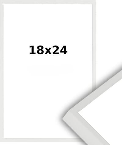 Aluminium Wissellijst 18 x 24 Wit - Ontspiegeld Glas - Professional