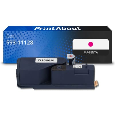 PrintAbout huismerk Toner 593-11128 (V3W4C) Magenta Geschikt voor Dell