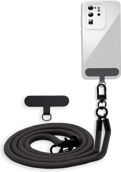 Cadorabo mobiele telefoonketting geschikt voor Honor 1 in ZWART met verstelbaar riemkoord om om je nek te hangen
