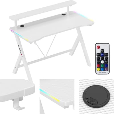 Huzaro Hero 1.9 - 120 cm gamingtafel - met RGB-verlichting - stevige constructie - blauw