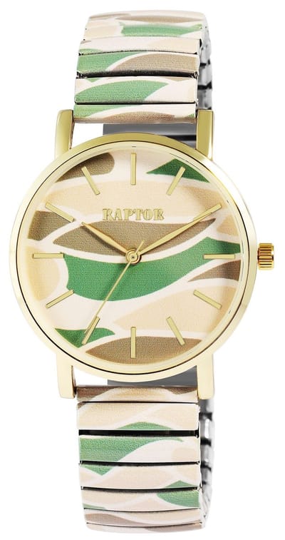 Raptor Herenhorloge siliconen JW20204 met echte leren band, 5ATM, basic, modern, zakelijk