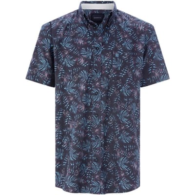 Babista herren Overhemd Met Korte Mouwen - 39/40 - donkerblauw - Plus Size