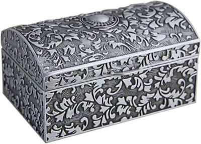 Metalen Sieradendoos - Opbergdoosje Kistje - Sieraden Opbergen - Uitmuntend Graveerwerk - 82 x 6 x 42 cm - Antiek