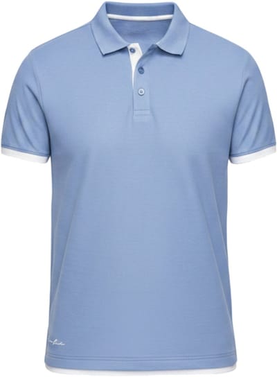 OMBRE Polo - Slim Fit - Katoen - Korte Mouw Blauw S