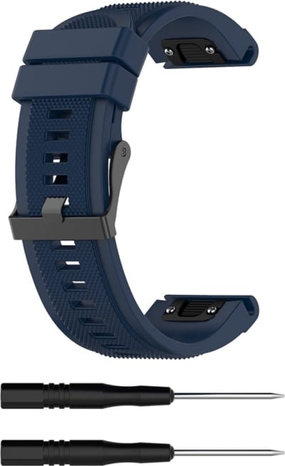 Siliconen bandje - geschikt voor Garmin Fenix 3 / 5X / 5X Plus / 6X / 6X Pro / 7X / 7X Pro / 8 (51 mm) / Quatix 3 / 6X / Tactix (7) / Enduro (2) / Descent Mk1 / Mk2(i) / Mk3i 51 mm / D2 / Delta PX / Mach 1 Pro / Epix Pro Gen 2 51 mm - donkerblauw