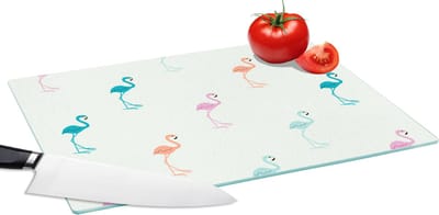 Glazen Snijplank - 39x28 - Patronen - Jungle - Flamingo - Pastel - Snijplanken Glas