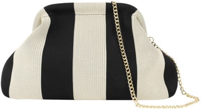 Strandtasje / Schoudertas / Clutch - Stripe Zwart/Wit