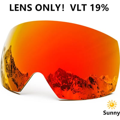 Masque de ski Maxjuli Lentille seule Sports d'hiver sur neige avec Anti-buée pour Hommes Dames Jeunes Ski Patinage masque SEULEMENT LA LENTILLE POUR M6