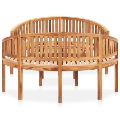vidaXL - 3-delige - Loungeset - banaanvormig - massief - teakhout