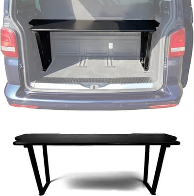 Opvouwbaar Multiflexboard bed voor VW T5 T6 Multivan 2003-2021 | 10cm matras, waterdicht, legplank