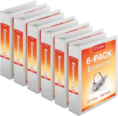 Ringbanden 6 Stuks - Archiefmappen Presentatie - Documenten Opbergen - Schuine D-ringen Anti-aanbak - 76 cm Capaciteit - Wit