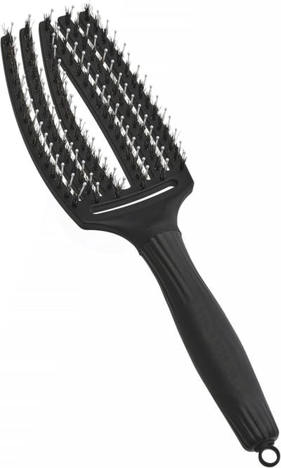 Famanu - Fingerbrush borstel, everzwijn & nylon haren, medium, zwart