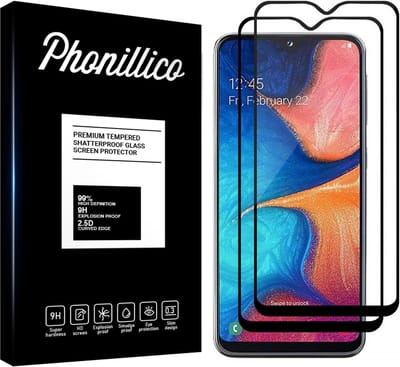 Screenprotector voor Samsung Galaxy A20E - 2 stuks Beschermglas van glas Transparante glazen schermbeschermfolie met zwarte randen
