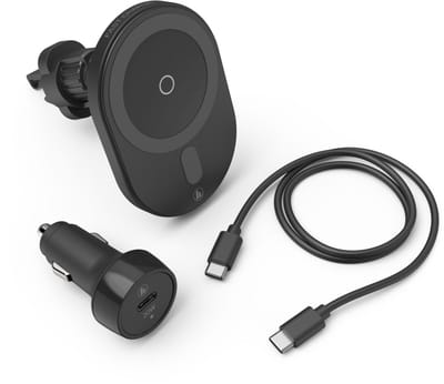 Hama Draadloze Oplader FC15 - MagCharge - Auto - Geschikt voor Iphone 12 en 13 - Zwart