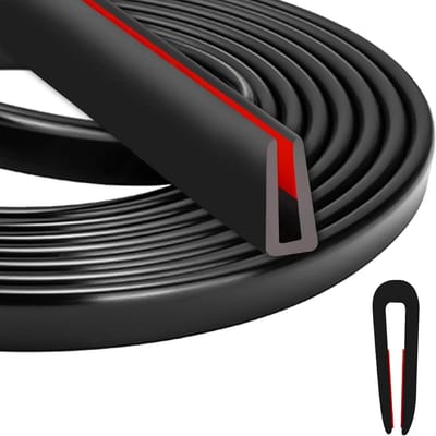 3M Autodeurrandbescherming, randbescherming, rubber, randbescherming, U-vorm, autodeurrandbescherming voor autodeuren, metalen platen voor ramen, zwart