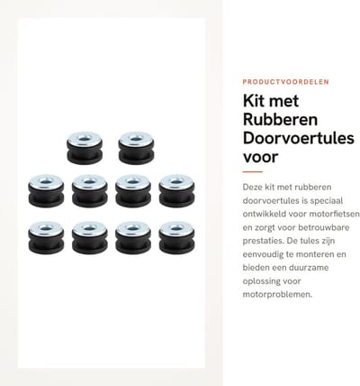 Dailygoods- Doorvoertules Professionele Kit - Rubber/Metaal - Geschikt voor Stroomlijnkappen - Hoge Precisie - Betrouwbare Prestaties - Totale Grootte 10,7 mm - Doorvoertule