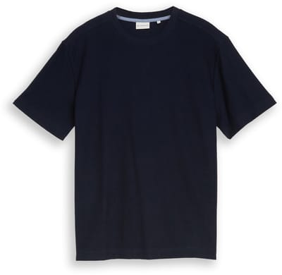 Tom Tailor - T-shirt met ottoman-structuur - Maat S - sky captain blue
