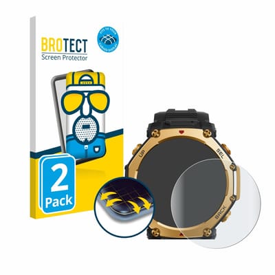 BROTECT - Screenprotector voor Huami Amazfit T-Rex 3 Pro (48 mm) - Folie Beschermfolie matte volledig dekking 2 Stuks