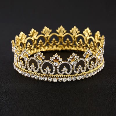 Couronne Tiare Homme Couronne de Prince Couronne de Roi Couronne Concours de Beauté Reine Couronne de Performance de Bar Couronne Unisexe brown
