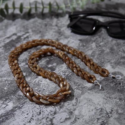 Bril Kettingen - Brilkoorden Lanyards - Veilig Dragen - Lichtgewicht Acryl - 72 cm - Bruin