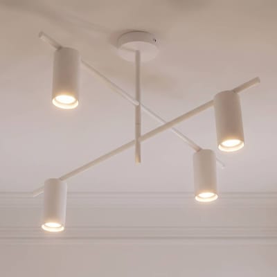 Lindby plafondlamp Marilou, wit, 4-lamps, Ø 70 cm