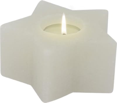 Himalaya Salt Dreams - Waxinelichthouder van zoutsteen - Ster - Wit