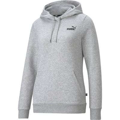 PUMA ESS Small Logo Hoodie FL Dames Trui - Lichtgrijs - Maat S