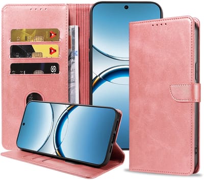 Geschikt voor Oppo Find X8 Telefoonhoesje Kunstleer met Magnetisch lipje en Pasjeshouder Book Case met Klepje - Walletcase with Cardslot - Rosé Goud - Smartphonica geschikt voor Oppo Find X8 Pro