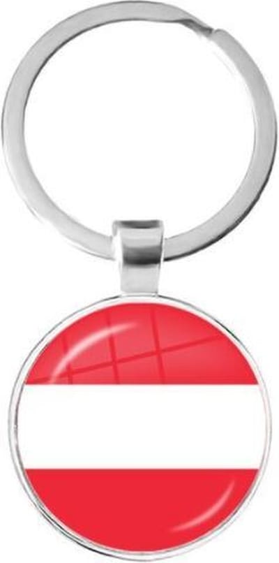 Akyol - Oostenrijk Sleutelhanger - Land - Europa - Vlag - Leuk kado voor iemand die van landen houd - 2,5 x 2,5 CM