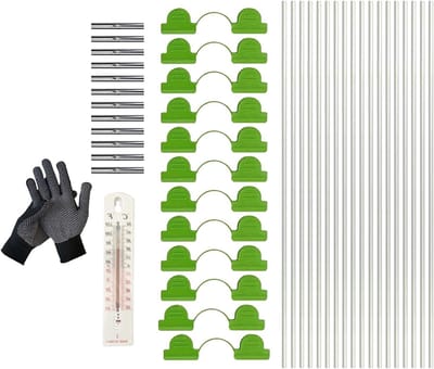 Tuinhoepel voor Afdekdoek - Kweekkas boog Tunnelboog - Planten beschermen - Glasvezel frame - 18 Delen - Niet gespecificeerd