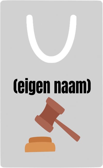 Hacebo® - rechter met hamer metalen boekenlegger - Advocaat - iemand die rechter is - met eigen naam - leuk cadeau voor iemand die rechter is - cadeau - kado Bladwijzer boekenleggers - 7.6 cm x 5cm