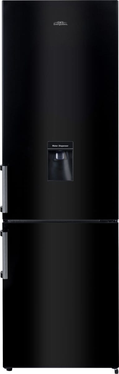 Everglades EVUD4049 - Koel- Vriescombinatie - Zwart Waterdispenser - E klasse - 268 Liter - 5 Jaar Garantie
