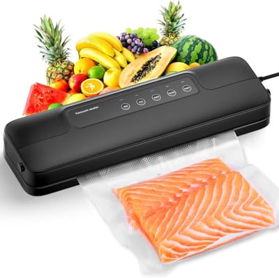 Vacuümmachine 5-in-1 – Sous Vide & Folielasapparaat – Inclusief 10 Vacuümzakken & Slang – Voedselvacumeermachine – Zwart