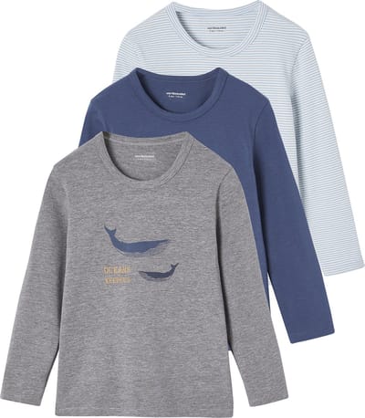 Vertbaudet Set van " shirts "Walvis" voor jongens met lange mouwen