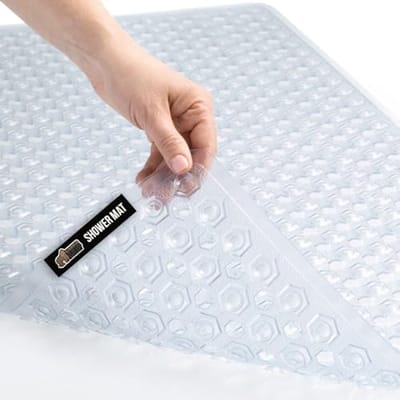 Antislipbadmat Rechthoekig 71 cm x 40 cm - Machinewasbaar en Transparant