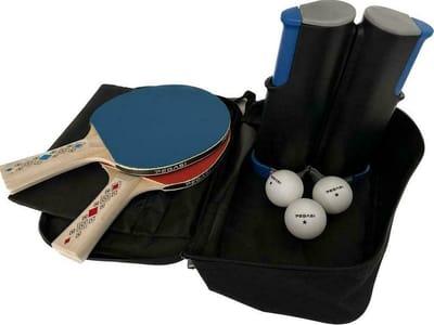 Pegasi Tafeltennis Set - Pingpong set - 3 ster balletjes - Pingpong ballen - Universeel Tafeltennis Net - Opberghoes