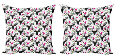 ABAKUHAUS Hert Kussenhoes – 2x50x50 cm – Multicolor – Dubbelzijdig bedrukt