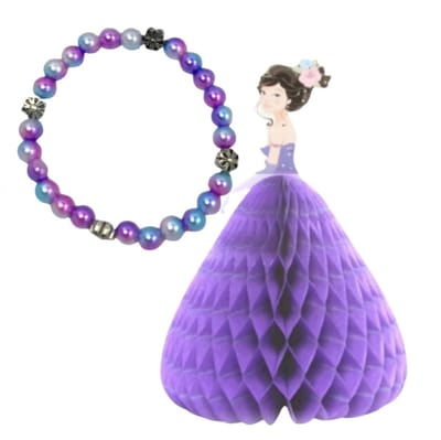 Armband met 3-D Prinses kaart paars/Lila - Charme Bijoux