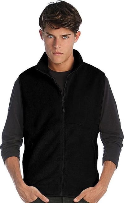 Fleece casual bodywarmer zwart voor heren - Outdoorkleding wandelen/zeilen - Mouwloze vesten S