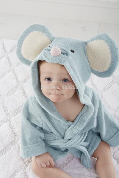 Badjas Baby - Komfor - Muis - Licht groen - Inclusief baby borstel & kam