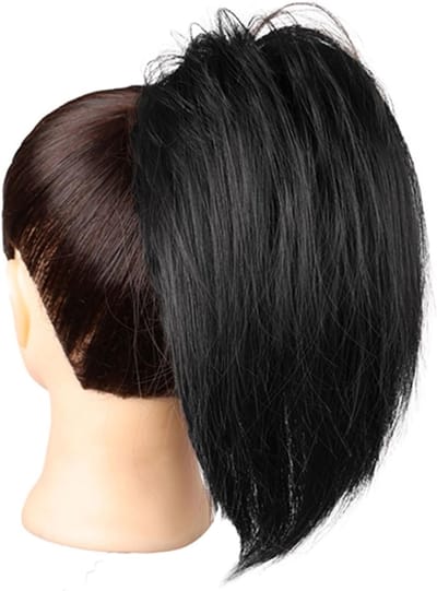 Ponytail Extension met Claw Clip, Korte Rechte Ponytail en Messy Hair Bun voor Natuurlijke Look, Ideaal voor Vrouwen