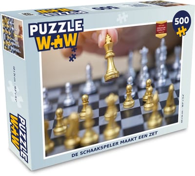 Puzzel De schaakspeler maakt een zet - Legpuzzel - Puzzel 500 stukjes