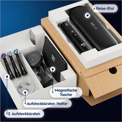 Oral-B iO 8 Plus Edition - Elektrische Tandenborstel + 3 opzetborstels + reisetui - Zwart