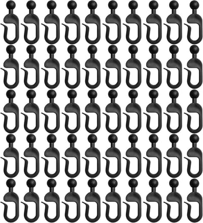 Luifel Gordijn Haken - Roestvrij Hangers - Buiten Decoratie - Probleemloos Gebruik - 50 Stukken - Zilverkleurig
