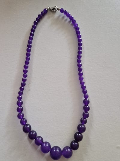 Gemstones-natural natuurstenen ketting amethist 44 cm