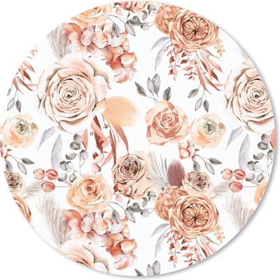 Muismat rond 20x20 cm - Mousepad Bloemen - Bohemian - Patroon - Ronde muismatten